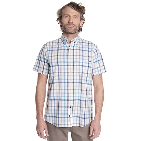 Camisa Hombre M/c Cuadros Apollo Mc-gregor Mgv625020n-574 Paq. Vela S
