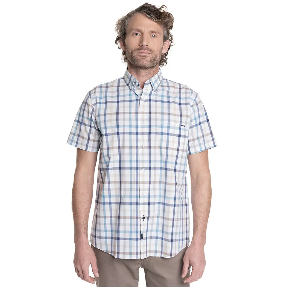 Camisa Hombre M/c Cuadros Apollo Mc-gregor Mgv625020n-574 Paq. Vela S 1