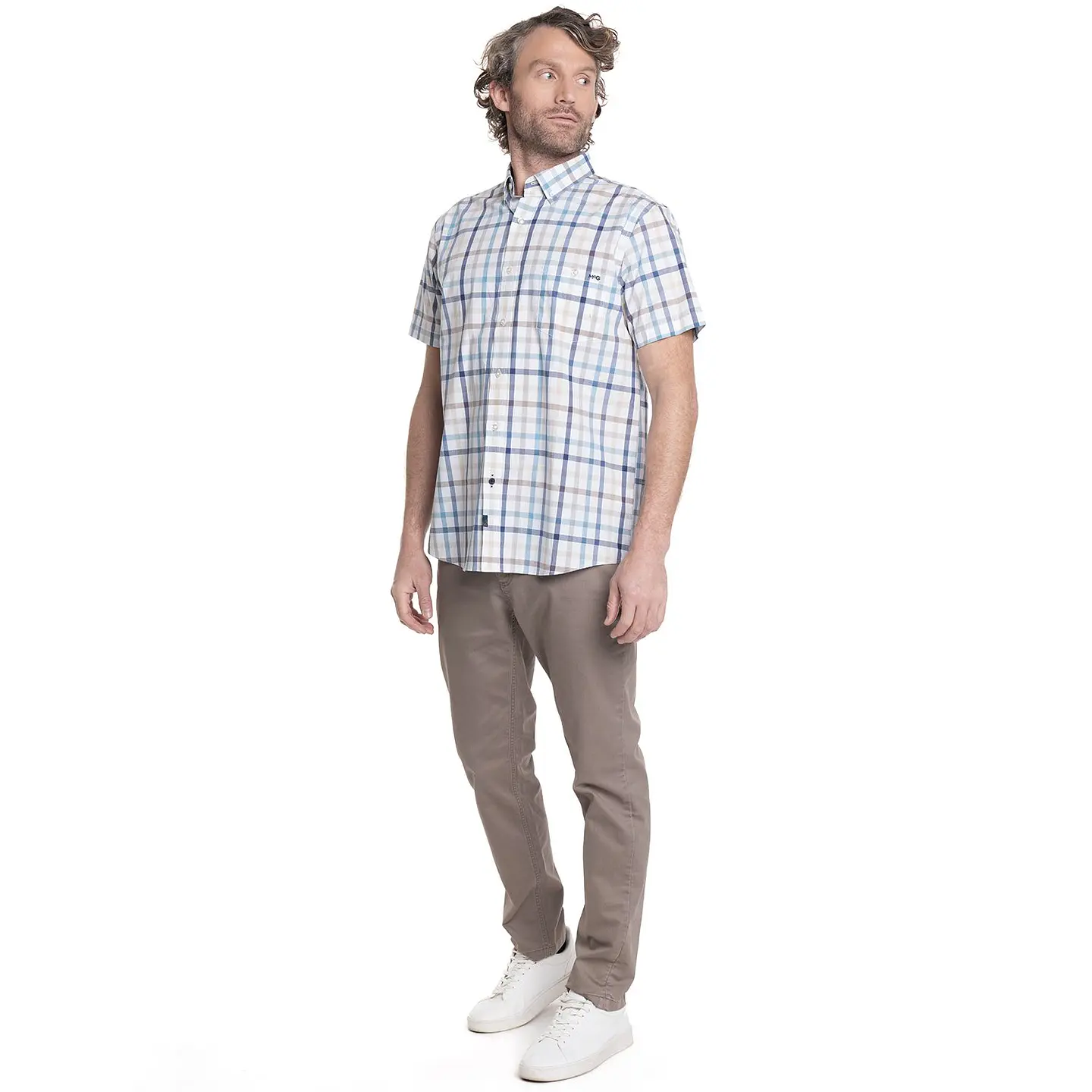 Camisa Hombre M/c Cuadros Apollo Mc-gregor Mgv625020n-574 Paq. Vela S 2