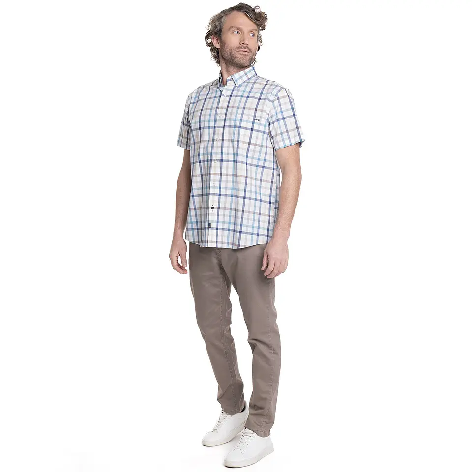 Camisa Hombre M/c Cuadros Apollo Mc-gregor Mgv625020n-574 Paq. Vela S 2