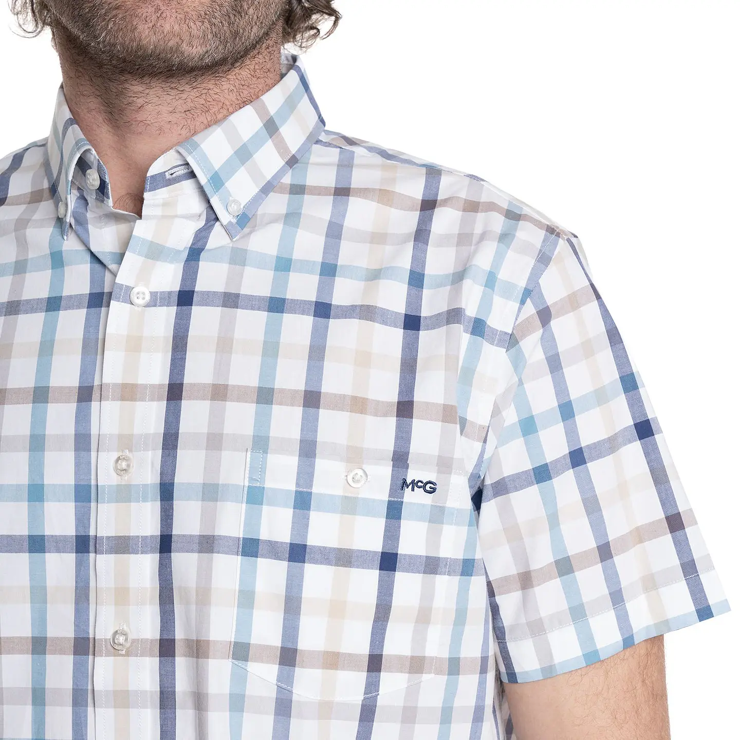 Camisa Hombre M/c Cuadros Apollo Mc-gregor Mgv625020n-574 Paq. Vela S 3