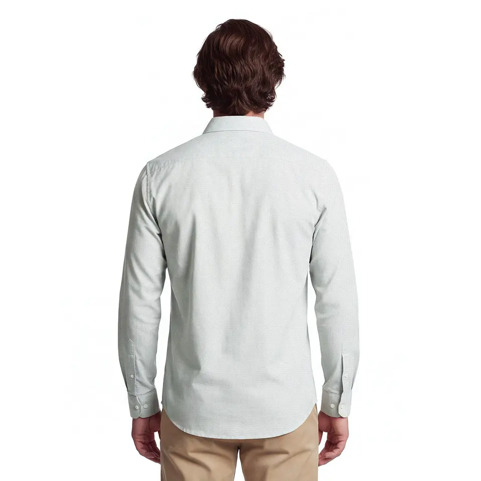 Camisa Hombre M/l Jacquard Tailored Alg/poly Granada Potros Ptv701131n-503 Gris S 2
