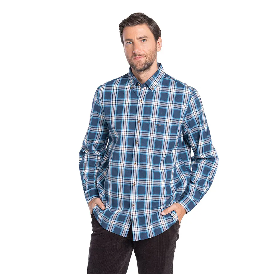 Camisa Hombre M/l Regular Fit Cuadros Algodón C/bols Long Island Mc-gregor M Paq. Vela S Mgi601000n_574 1