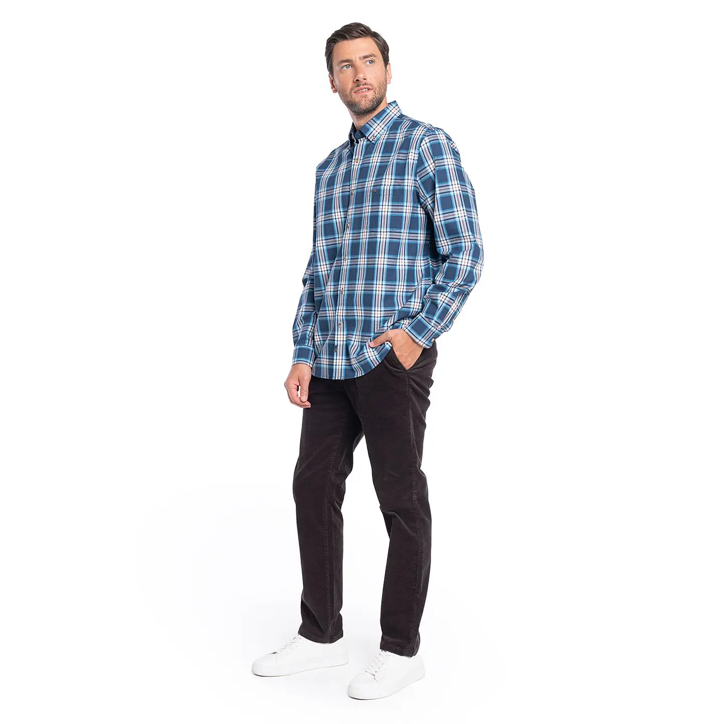 Camisa Hombre M/l Regular Fit Cuadros Algodón C/bols Long Island Mc-gregor M Paq. Vela S Mgi601000n_574 2