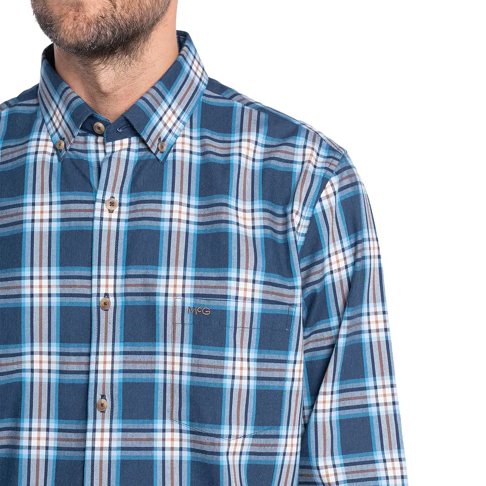 Camisa Hombre M/l Regular Fit Cuadros Algodón C/bols Long Island Mc-gregor M Paq. Vela S Mgi601000n_574 4