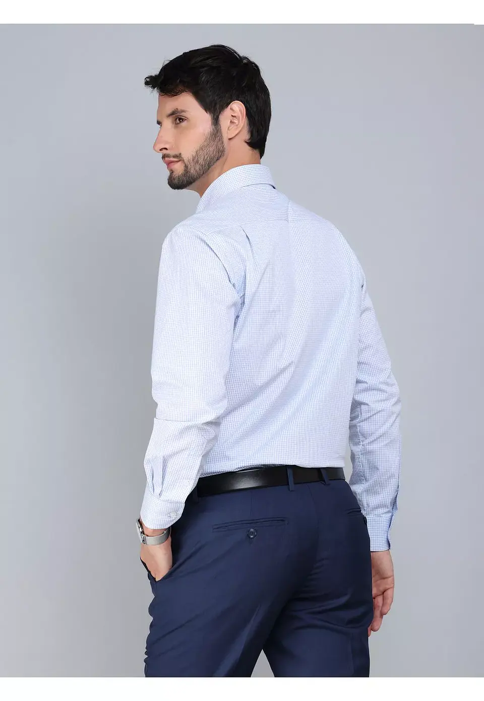 Camisa Hombre M/l Vestir Cuadrille Spandex Slim Fit Arrow Arm0506bl Blanco 15 1/2 3