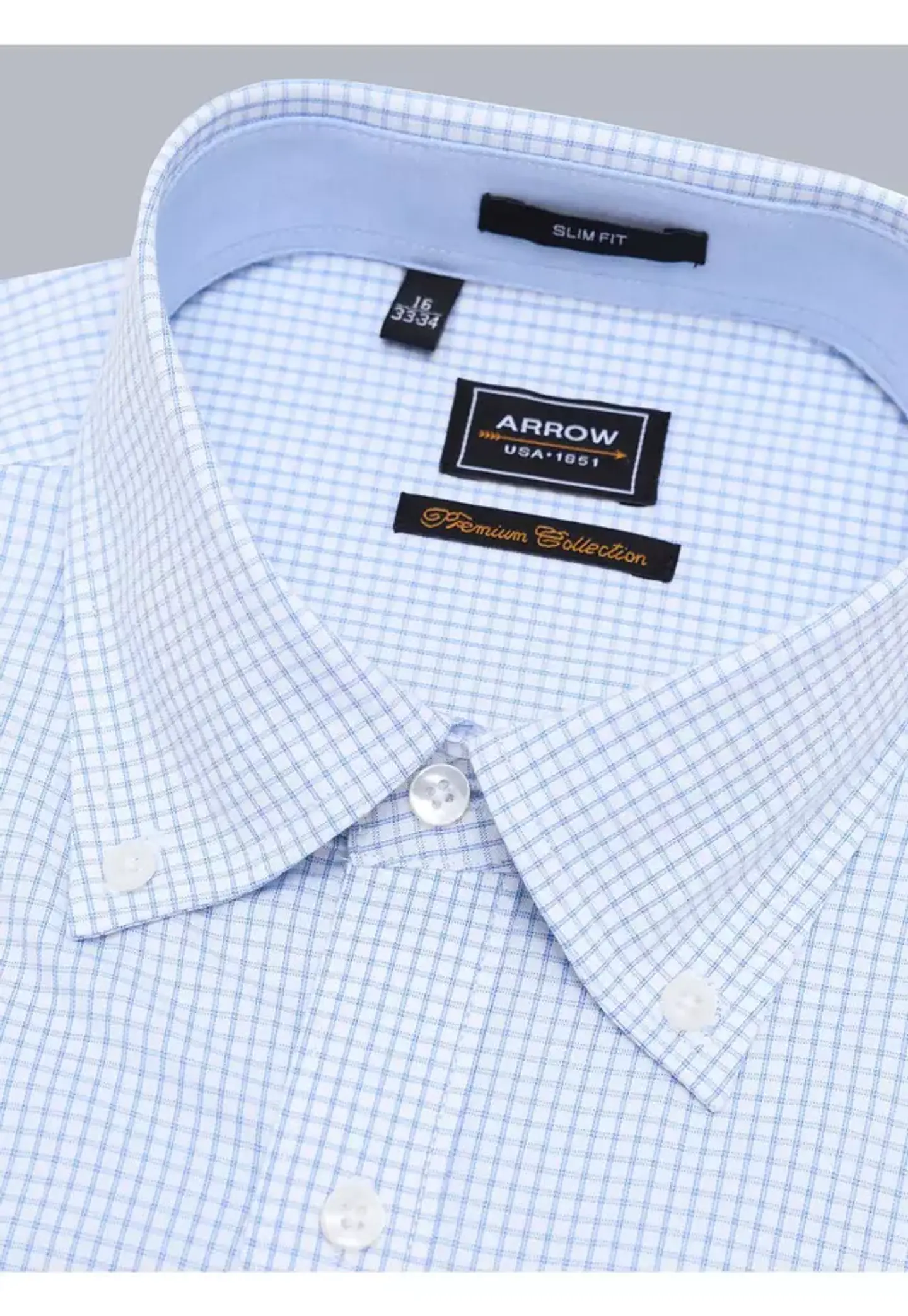 Camisa Hombre M/l Vestir Cuadrille Spandex Slim Fit Arrow Arm0506bl Blanco 15 1/2 4