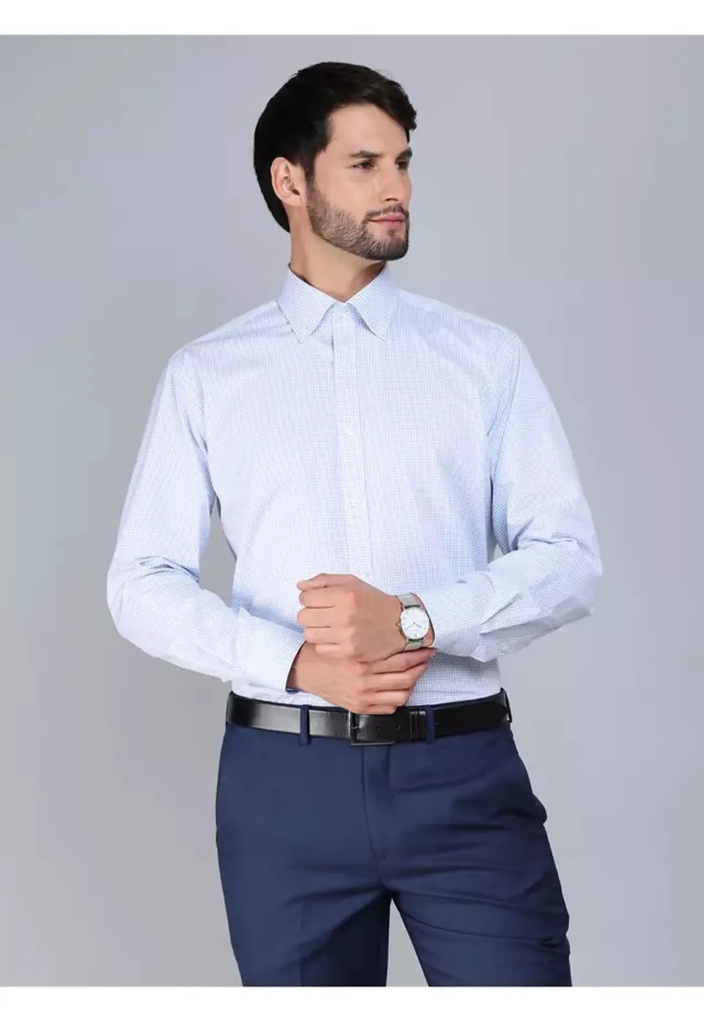 Camisa Hombre M/l Vestir Cuadrille Spandex Slim Fit Arrow Arm0506bl Blanco 15 1/2 1