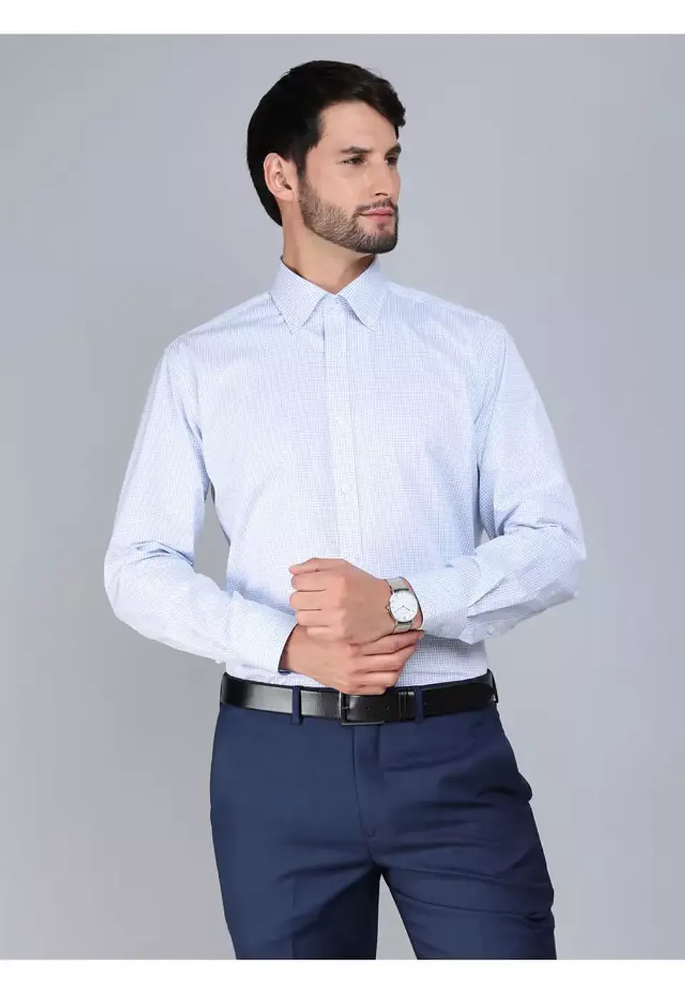 Camisa Hombre M/l Vestir Cuadrille Spandex Slim Fit Arrow Arm0506bl Blanco 15 1/2 1