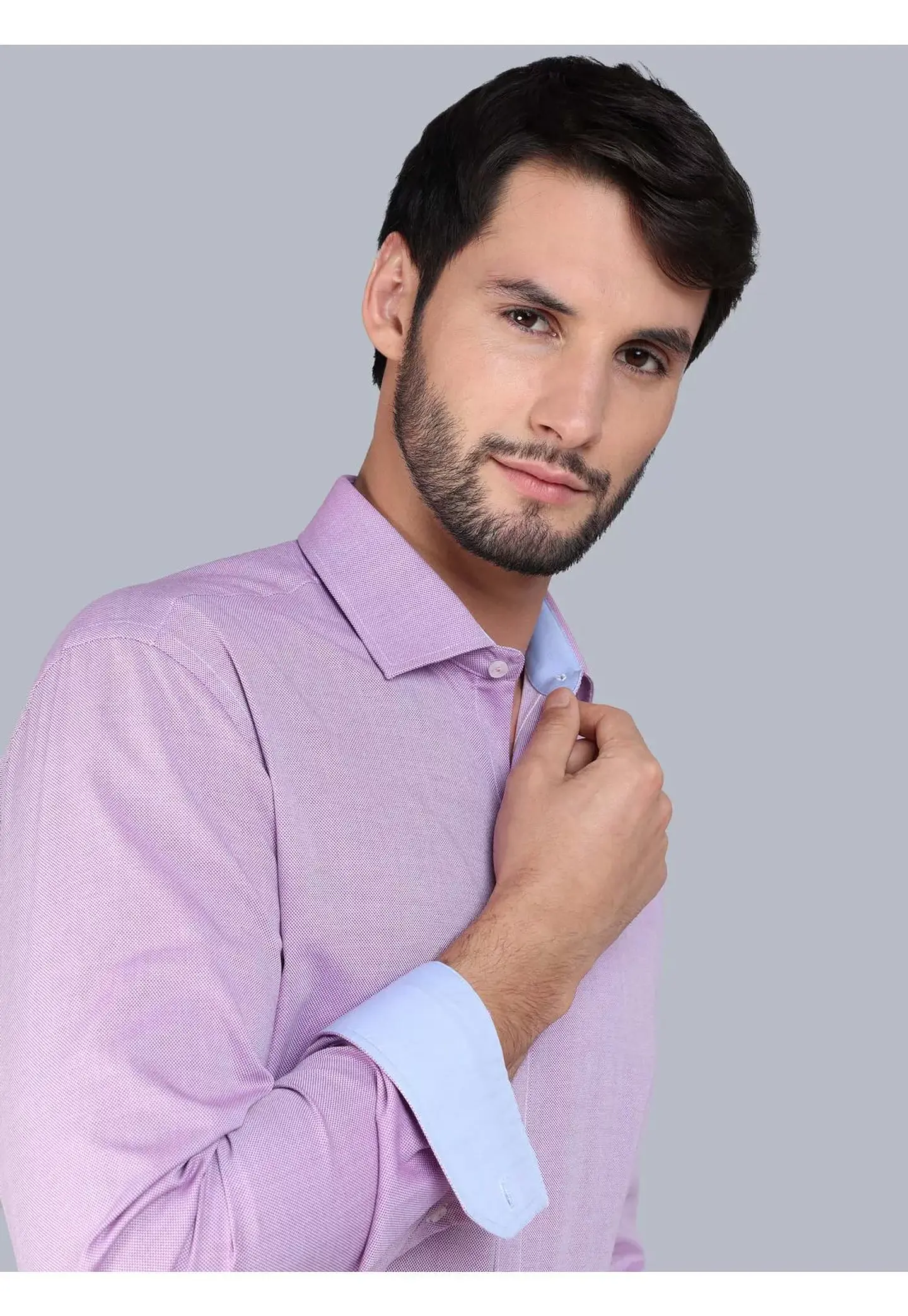 Camisa Hombre M/l Vestir Fantasia Slim Fit Arrow Arm0501li Lila 15 2