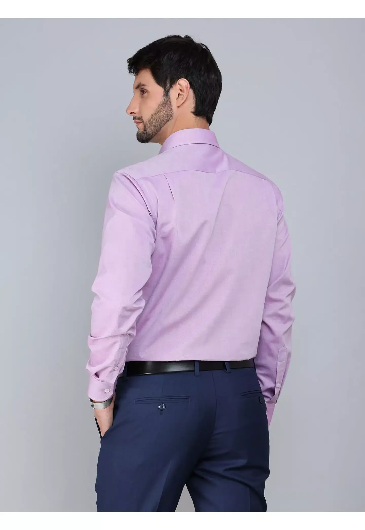 Camisa Hombre M/l Vestir Fantasia Slim Fit Arrow Arm0501li Lila 15 3