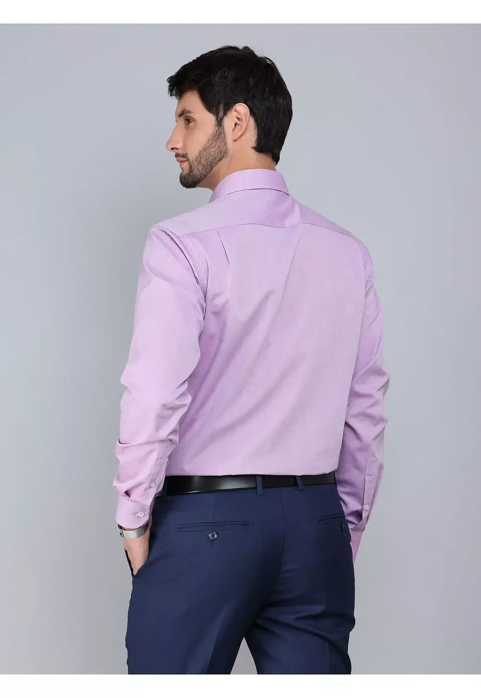 Camisa Hombre M/l Vestir Fantasia Slim Fit Arrow Arm0501li Lila 15 3