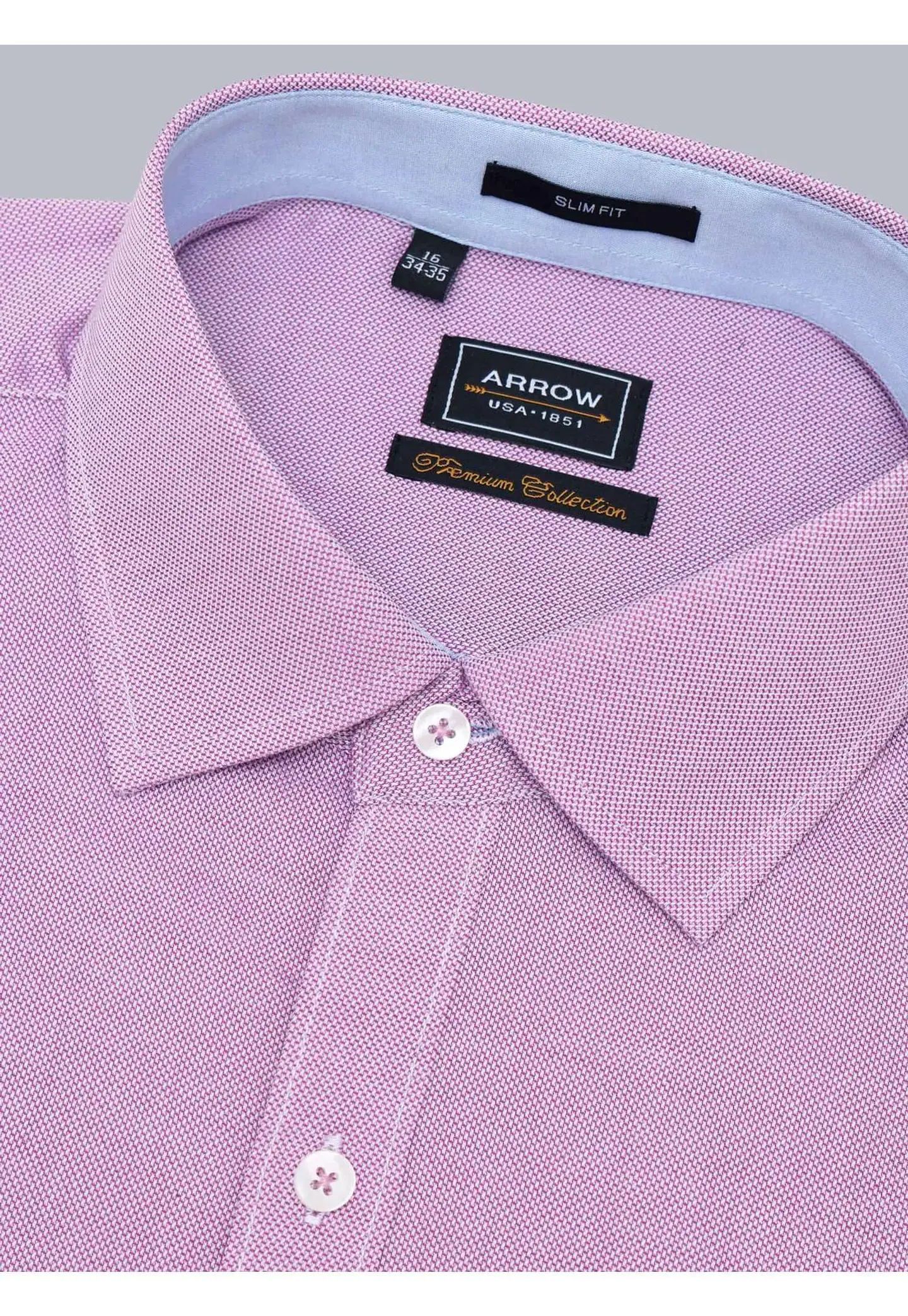 Camisa Hombre M/l Vestir Fantasia Slim Fit Arrow Arm0501li Lila 15 4