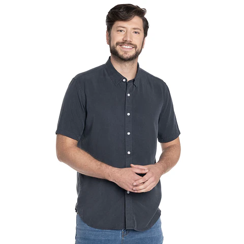 Camisa Hombre M/c Lisa Lyocell Santiago Potros Ptv625354n-077 Azul S