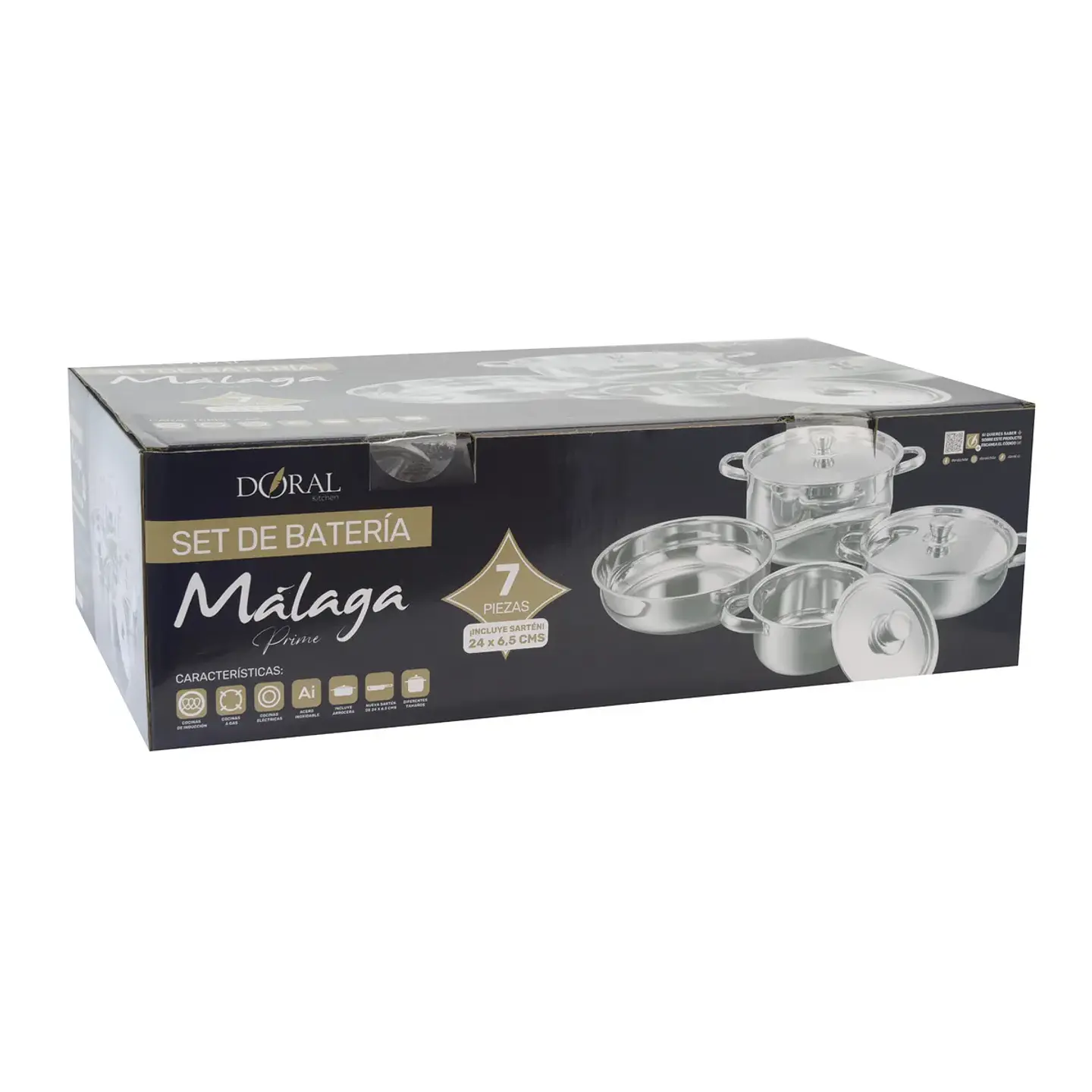 Bateria de Cocina A. Inox 7pzas Malaga Doral Menaje Bataima7p 1