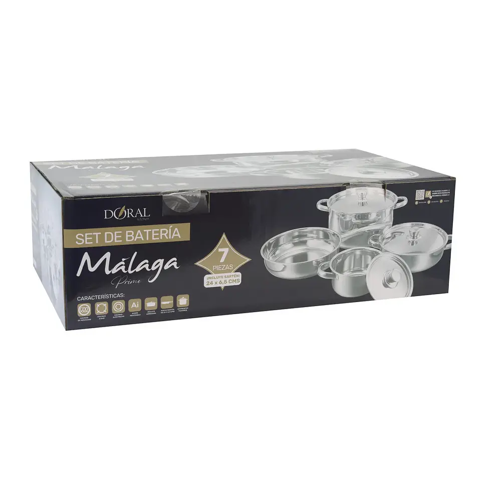 Bateria de Cocina A. Inox 7pzas Malaga Doral Menaje Bataima7p 1