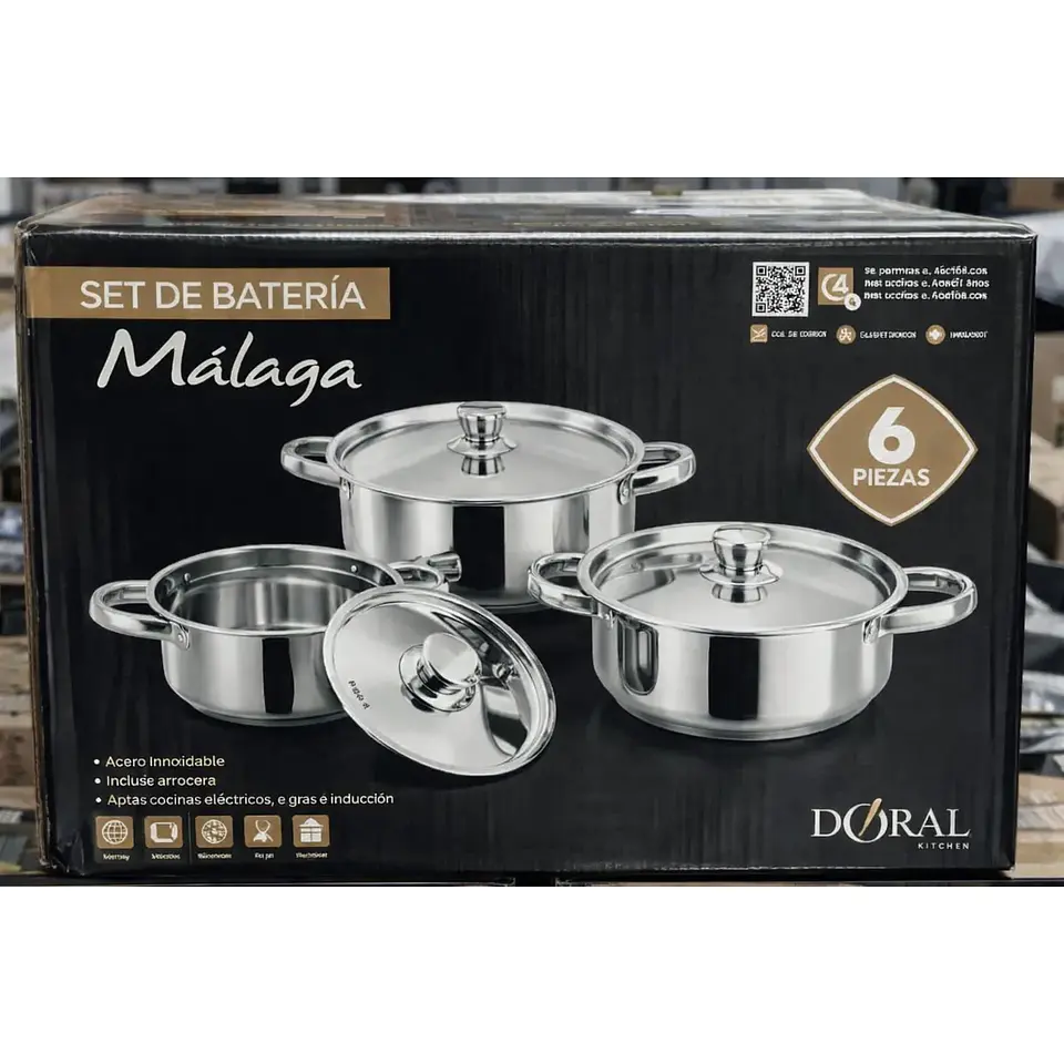Bateria de Cocina A. Inox 6pzas Malaga Doral Menaje Bataima6l 3