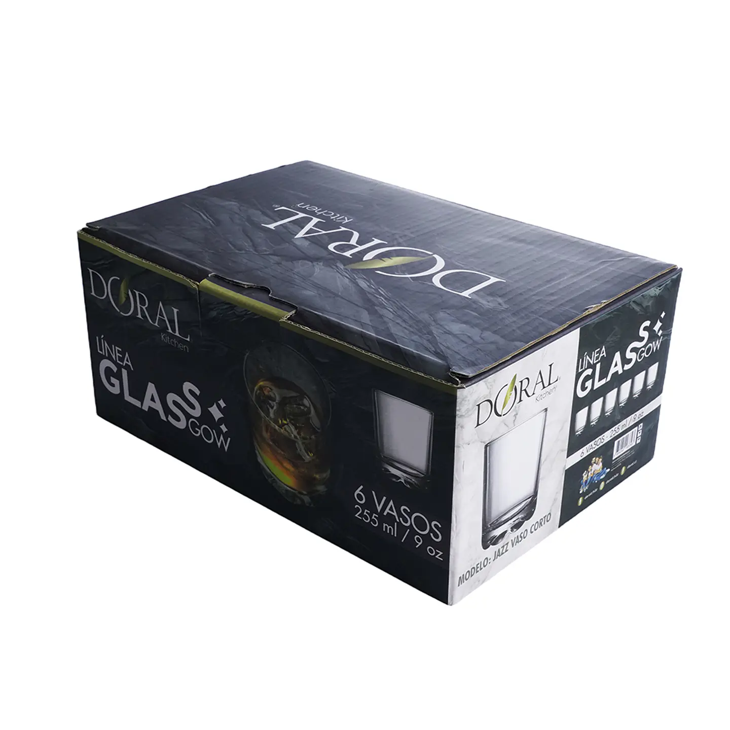 Set 6vasos Bajo Jazz Doral Menaje S6vgja255 2