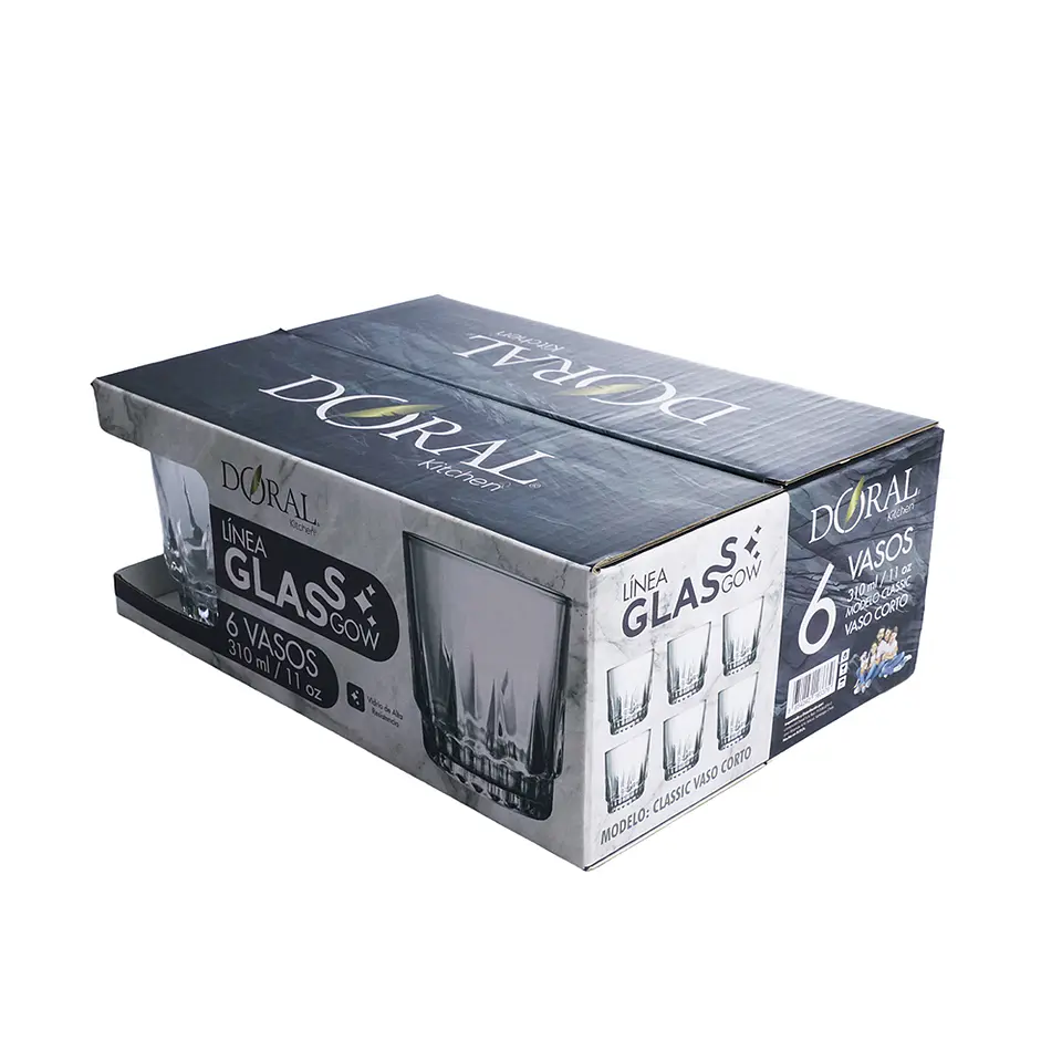 Set 6vasos Bajo Classic Doral Menaje S6vgcl310 2