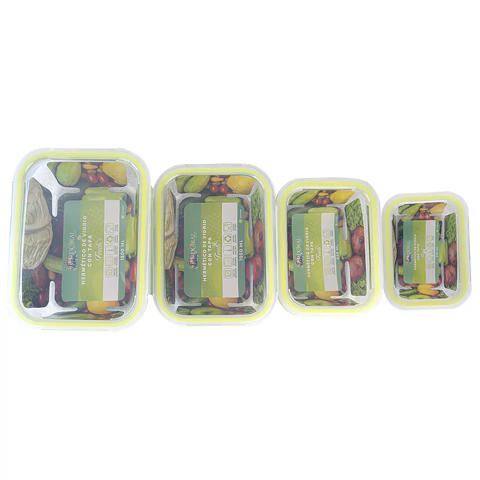 Pack 4 Hermeticos Cuadrados Doral Menaje Pack Cua 2