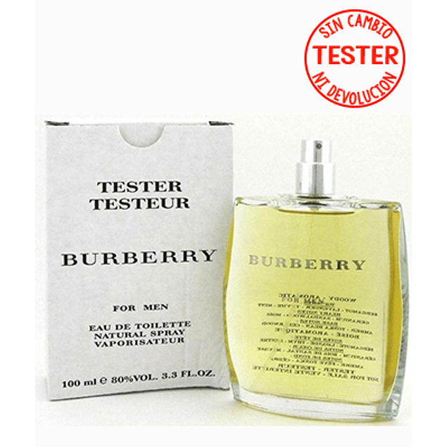 BURBERRY MEN EDT 100 ML (TESTER SIN TAPA) - BURBERRY