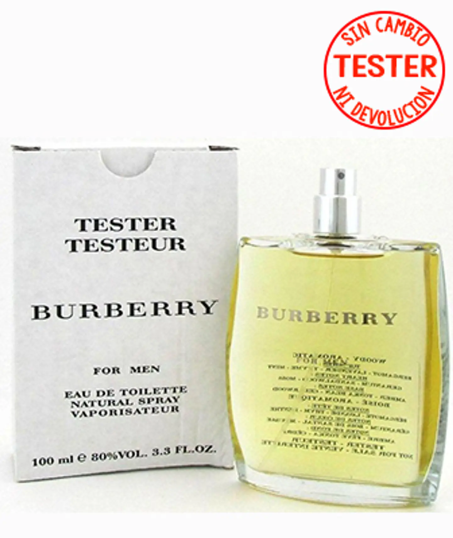 BURBERRY MEN EDT 100 ML (TESTER SIN TAPA) - BURBERRY 1