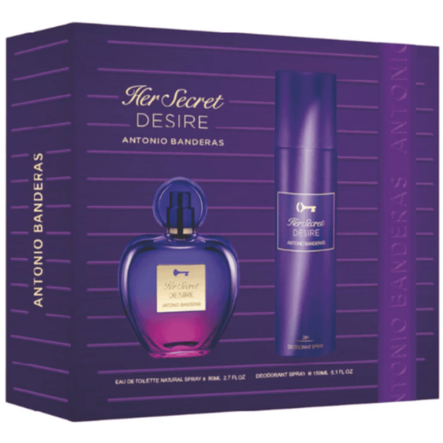 HER SECRET DESIRE EDT 80 ML + DEO 150 ML ESTUCHE - ANTONIO BANDERAS