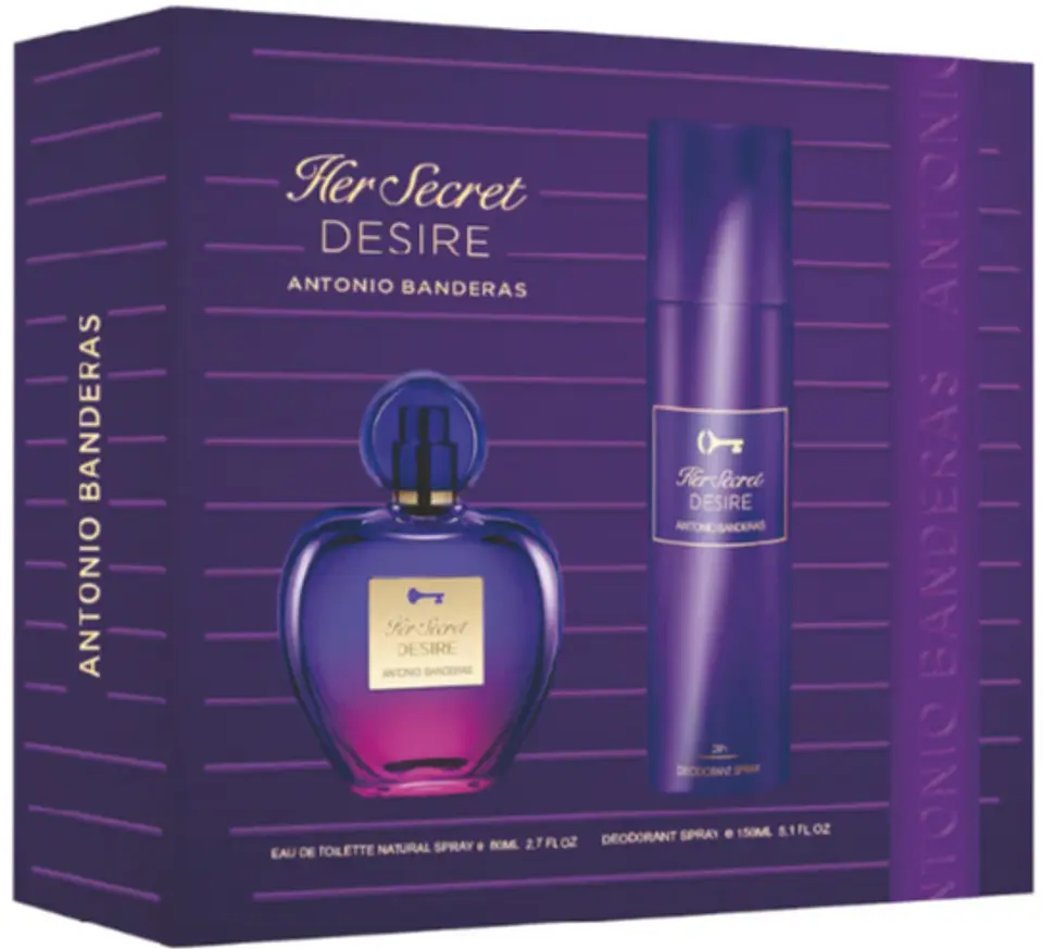 HER SECRET DESIRE EDT 80 ML + DEO 150 ML ESTUCHE - ANTONIO BANDERAS 1