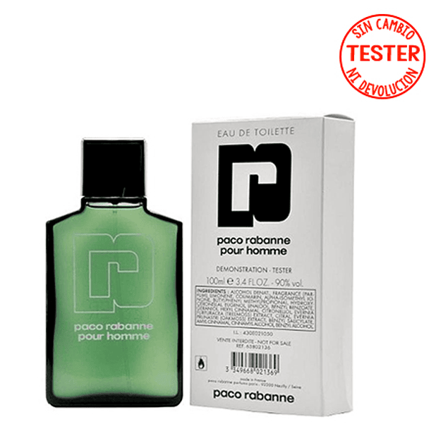 PACO POUR HOMME EDT 100 ML (TESTER-PORBADOR) - PACO RABANNE