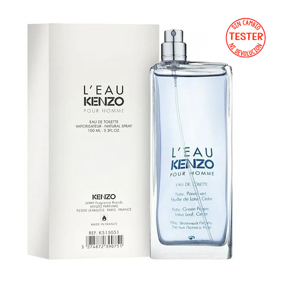 L'EAU KENZO POUR HOMME EDT 100 ML - (TESTER - SIN TAPA) - KENZO 1