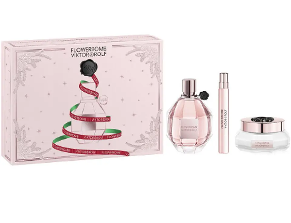 FLOWERBOMB EDP 100 ML + TRAVEL 10 ML + CREMA DE CUERPO VOLUPTUOSA 200 ML ESTUCHE - VIKTOR&ROLF 1