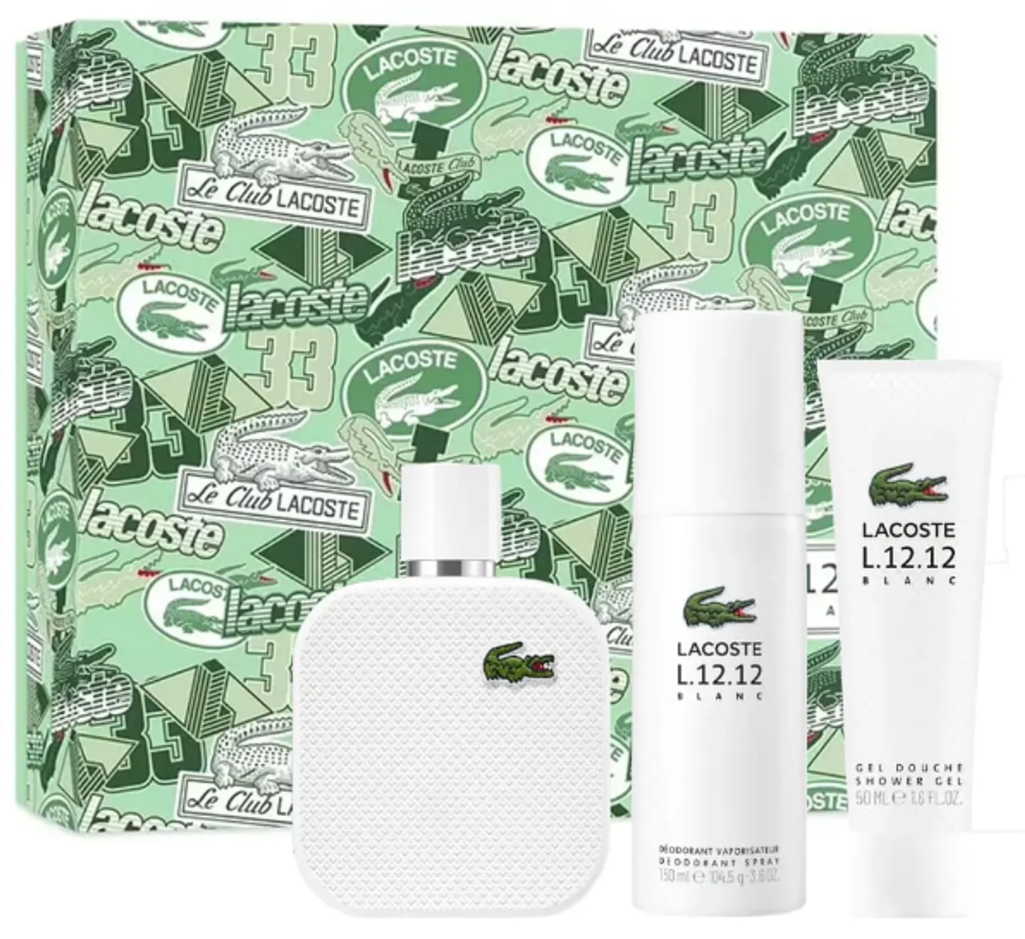 L.12.12 BLANC EDT 100 ML + SHOWER GEL 50 ML + DEODORANT 150 ML ESTUCHE - LACOSTE 1