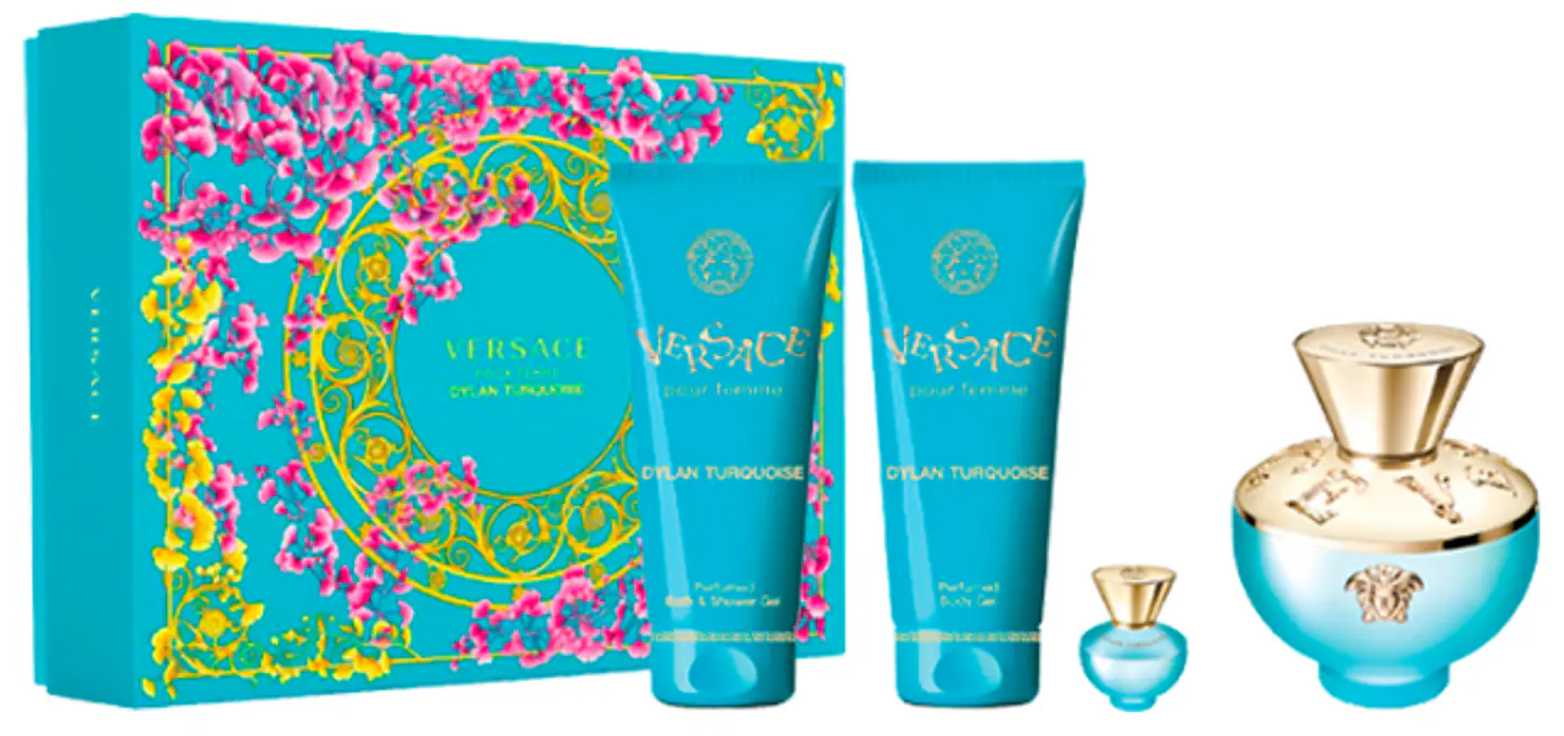 DYLAN TURQUOISE FEMME EDT 100 ML+ TRAVEL EDT 5 ML + SHOWER GEL 100 ML + BODY GEL 100 ML ESTUCHE - VERSACE 1