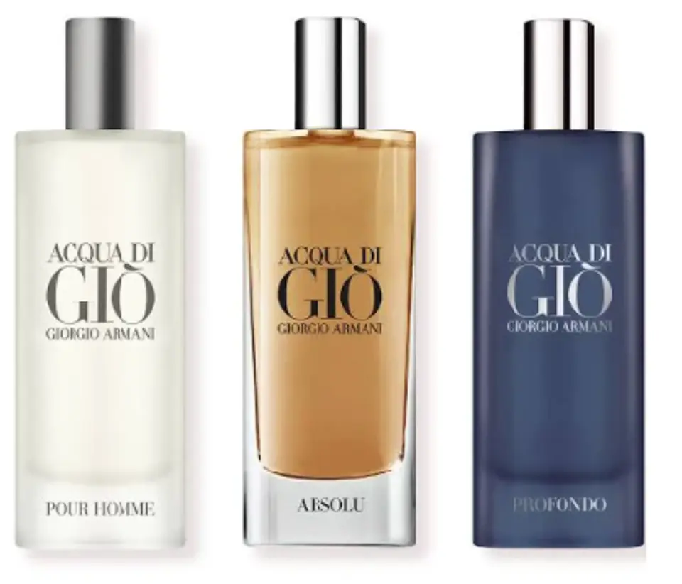  ACQUA DI GIO EDT 15 ML - ABSOLU EDP 15 ML - PROFONDO EDP -15 ML - ESTUCHE - ARMANI 1