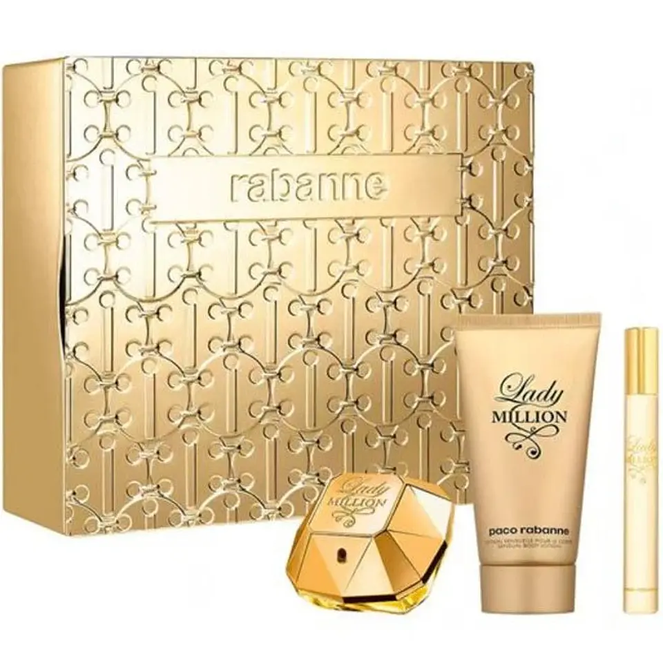 LADY MILLION EDP 80 ML  + B/L 100 ML + TRAVEL 10 ML  ESTUCHE - PACO RABANNE 1