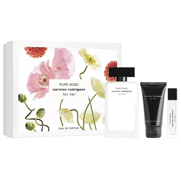 PURE MUSC FOR HER EDP 100 ML + BODY LOTION 50 ML +TRAVEL 10 ML ESTUCHE - NARCISO RODRIGUEZ