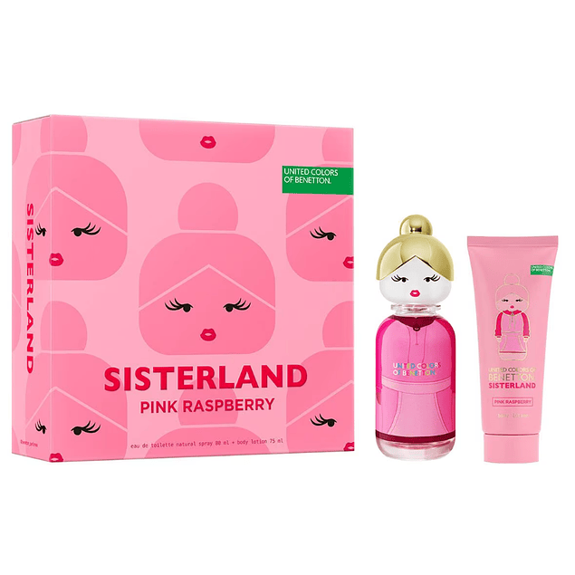 SISTERLAND PINK RASPBERRY EDT 80 ML + BODY LOTION 75 ML - BENETTON