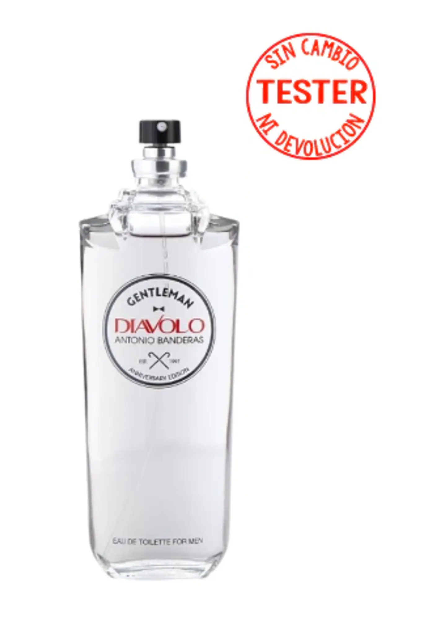 DIAVOLO GENTELMAN EDT 100 ML FOR MEN  (TESTER - SIN TAPA) - ANTONIO BANDERAS 1