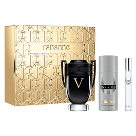 INVICTUS VICTORY EXTREME EDP 100 ML + DEO 150 ML + TRAVEL 10 ML ESTUCHE - PACO RABANNE