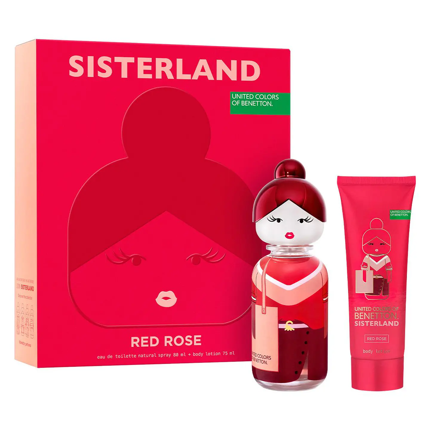 SISTERLAND RED ROSE EDT 80 ML + BODY LOTION 75 ML ESTUCHE - BENETTON 1