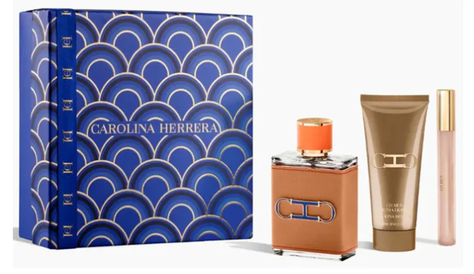 INSIGNIA LEATHER EDP 100 ML + TRAVEL 10 ML + AFTER SHAVE BALSAM  100 ML ESTUCHE - CAROLINA HERRERA 1