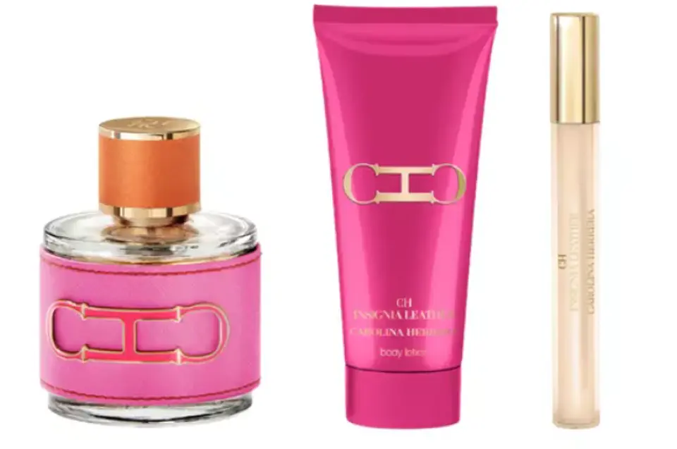 INSIGNIA LEATHER EDP 100 ML + BODY LOTION 100 ML + TRAVEL 10 ML ESTUCHE - CAROLINA HERRERA 1