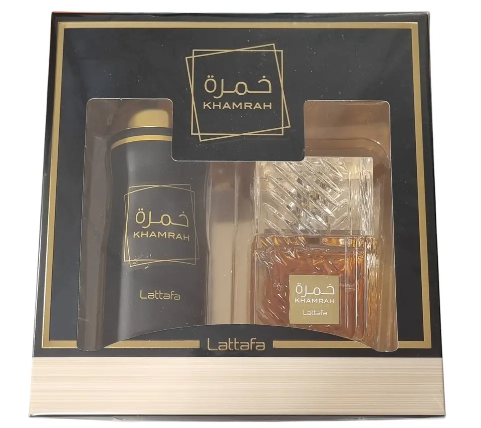 KHAMRAH EDP 100 ML + DEO SPRAY 200 ML SET UNISEX - LATTAFA 1