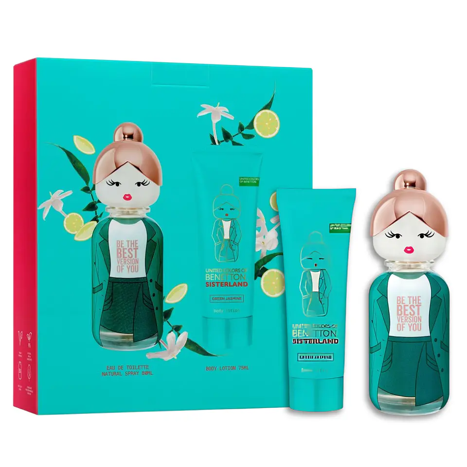 SISTERLAND GREEN JASMINE EDT 80 ML + BODY LOTION 75 ML ESTUCHE - BENETTON 1