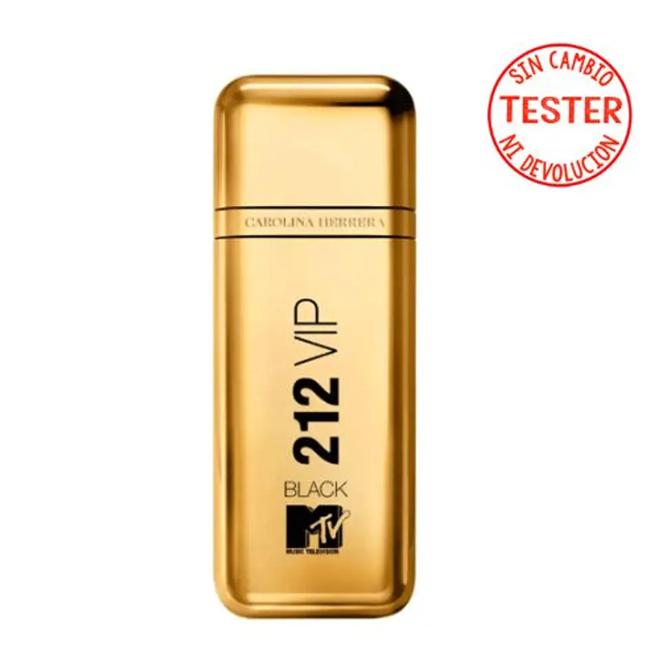 212 VIP BLACK MTV EDP 100 ML HOMBRE (TESTER-PROBADOR) - CAROLINA HERRERA 1