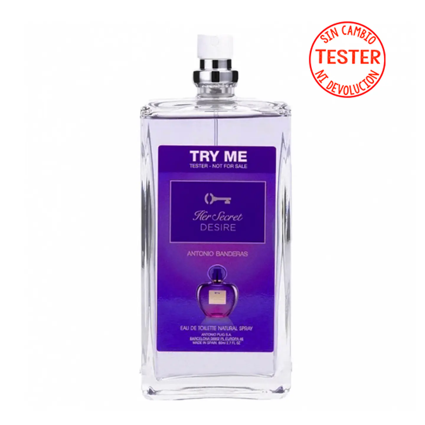 HER  SECRET DESIRE EDT 80 ML (TESTER - PROBADOR) - ANTONIO BANDERAS 1