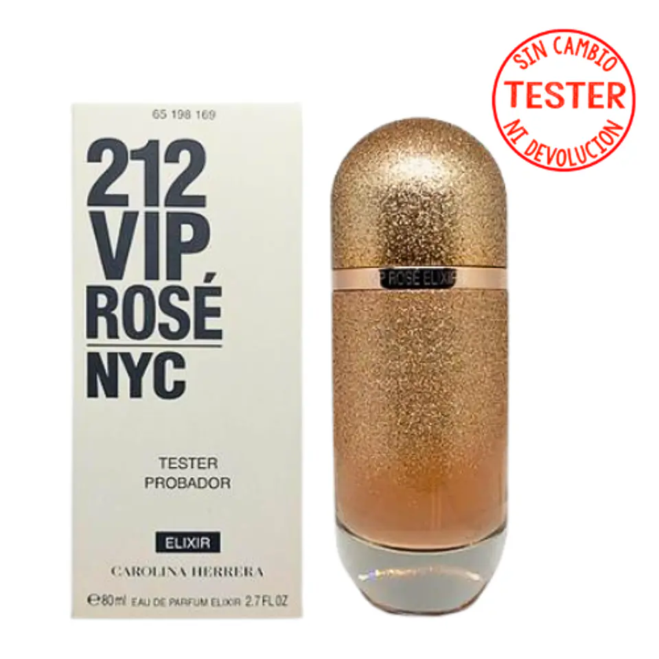 212 VIP ROSÉ NYC ELIXIR EDP 80 ML (TESTER-PROBADOR) - CAROLINA HERRERA 1