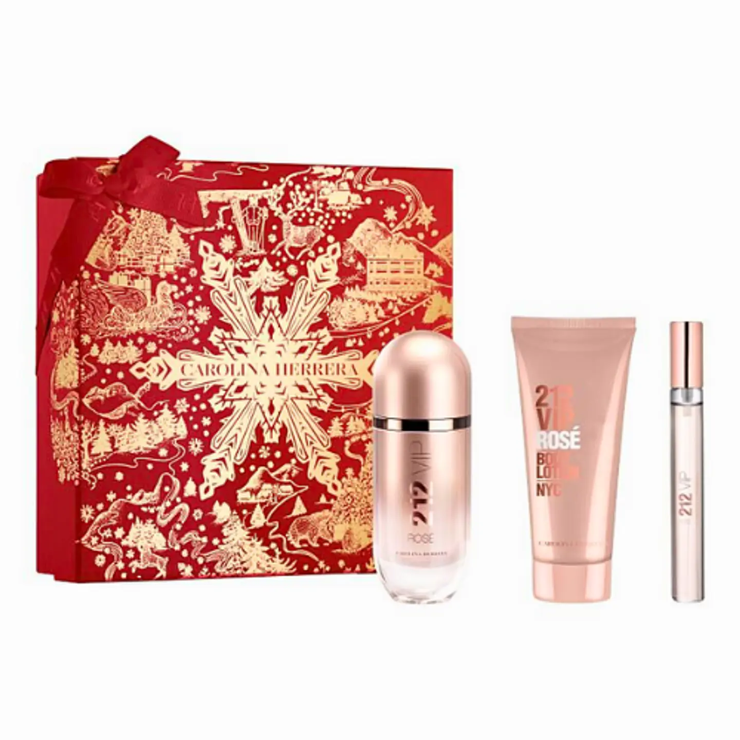 212 VIP ROSE EDP 80 ML + BODY LOTION 100 ML + TRAVEL 10 ML ESTUCHE - CAROLINA HERRERA 1