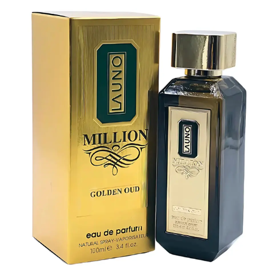 LA UNO MILLION GOLDEN OUD 100 ML EDP -  FRAGRANCE WORLD - (INSPIRADO EN 1 MILLION GOLDEN OUD DE PACO RABANNE) 2