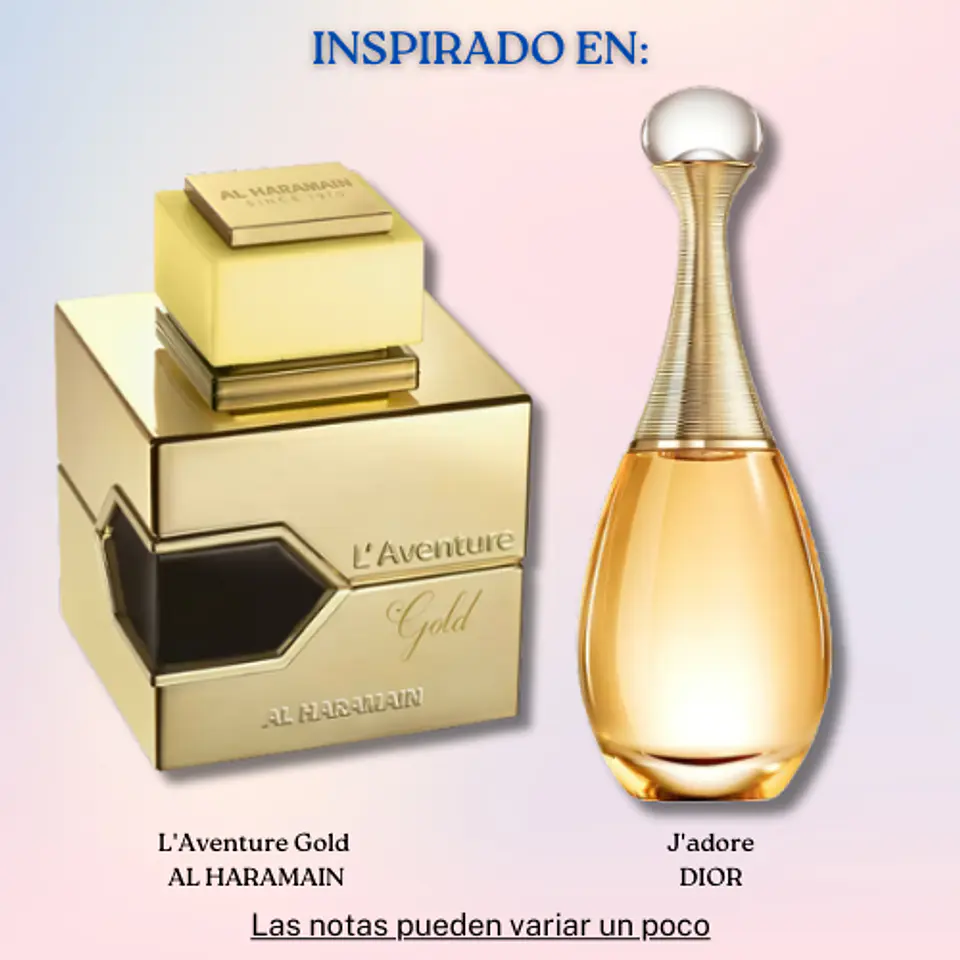 L´AVENTURE GOLD EDP 100 ML FOR  WOMEN - AL HARAMAIN (INSPIRADO EN J'ADORE DE DIOR) 1
